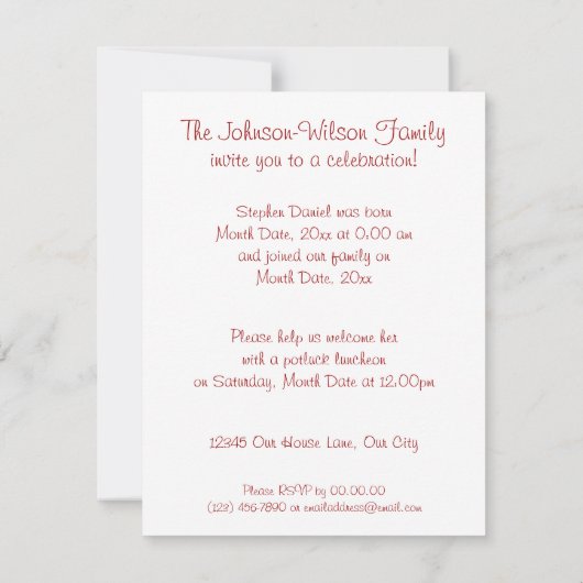 Herzbaum Einladung (Rückseite)