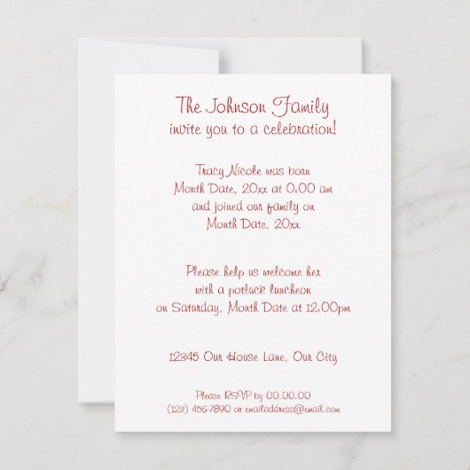 Herzbaum Einladung (Rückseite)