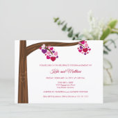 Herzbaum-Engagement-Partei Einladung (Stehend Vorderseite)