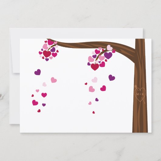 Herzbaum-Engagement-Partei Einladung (Rückseite)