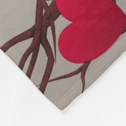 Herzbaum Fleecedecke (Ecke)