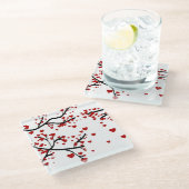 Herzbaum Glasuntersetzer (Schrägansicht)