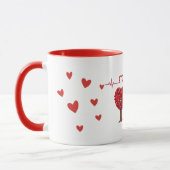 Herzbaum & Herzschlag Valentinstag Tasse (Links)