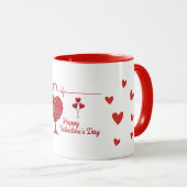 Herzbaum & Herzschlag Valentinstag Tasse (VorderseiteRechts)