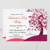 Herzbaum Landschaft Valentinstag Party Einladung (Vorne/Hinten)