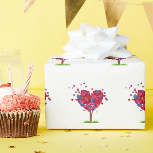 Herzbaum mit Gras Geschenkpapier (Geburtstagsparty)