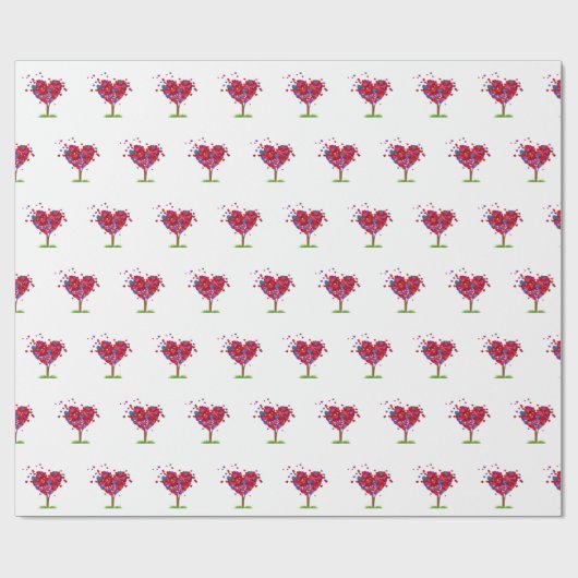 Herzbaum mit Gras Geschenkpapier (Flach)