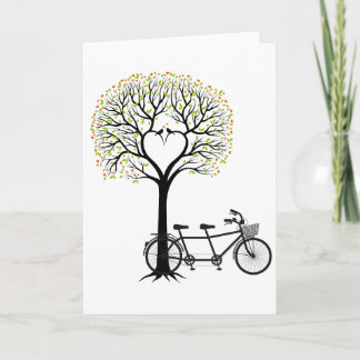 Herzbaum mit Vögeln und Tandemfahrrad Karte