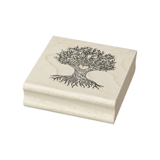 Herzbaum mit Wurzeln Gummistempel (Stempel)
