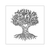 Herzbaum mit Wurzeln Gummistempel (Prägung)