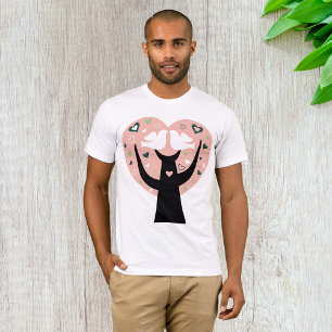 Herzbaum mit zwei T - Shirt von Vögeln