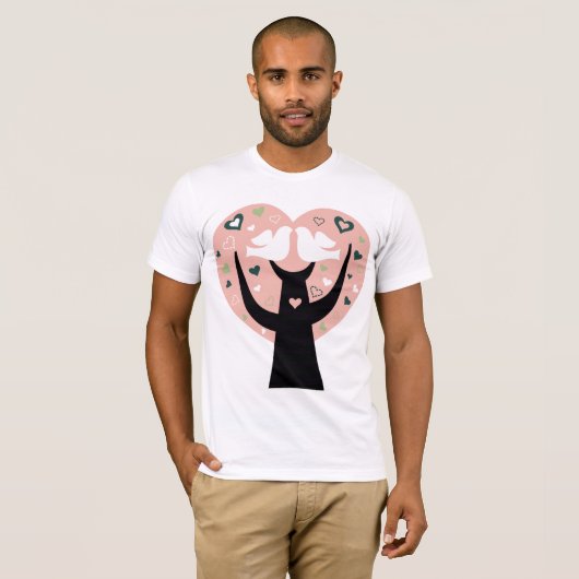 Herzbaum mit zwei T - Shirt von Vögeln (Vorne ganz)