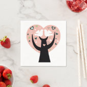 Herzbaum mit zwei Vogelpapier Napkins Serviette (Beispiel)
