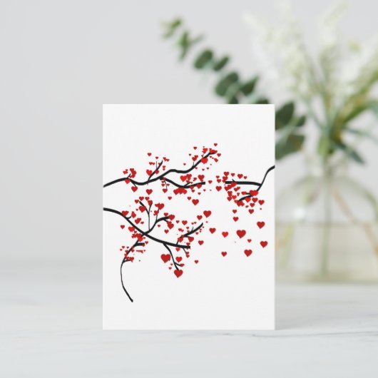 Herzbaum Postkarte (Stehend Vorderseite)