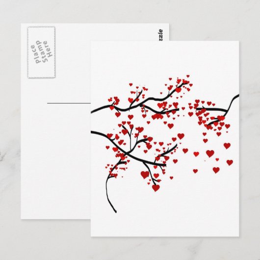 Herzbaum Postkarte (Vorne/Hinten)