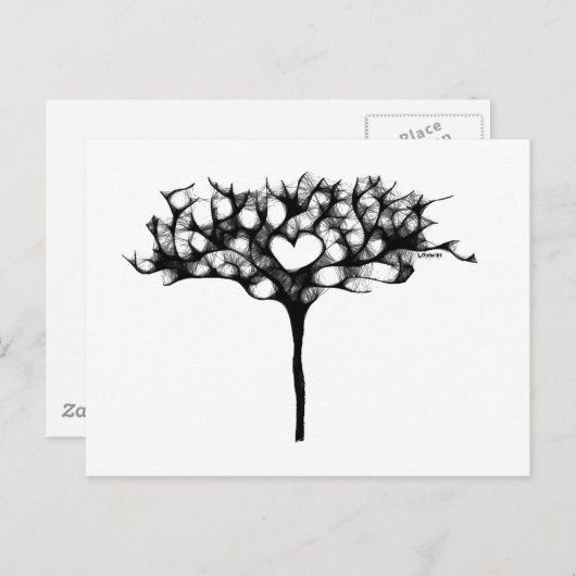 Herzbaum Postkarte (Vorne/Hinten)