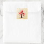 Herzbaum Quadratischer Aufkleber (Tasche)