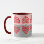 Herzbaum (rot und grau) Valentinische Tasse (Links)