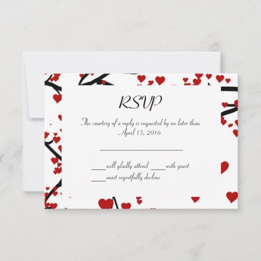 Herzbaum RSVP Karte (Vorderseite)