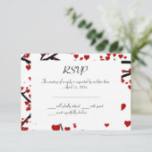 Herzbaum RSVP Karte (Stehend Vorderseite)