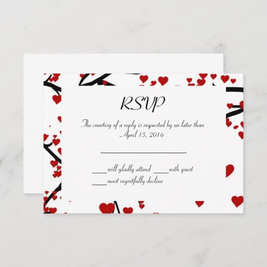 Herzbaum RSVP Karte (Vorne/Hinten)