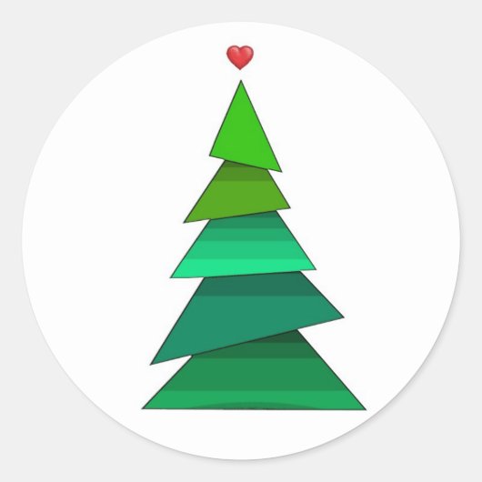 Herzbaum Runder Aufkleber (Vorderseite)