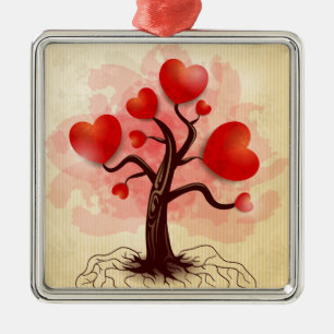 Herzbaum Silbernes Ornament