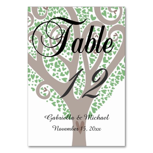 Herzbaum Tischnummer (Vorderseite)