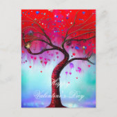 Herzbaum und Edelsteine Postkarte (Vorderseite)