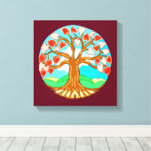 Herzbaum von Mandala Leinwanddruck (Insitu (Holzboden))