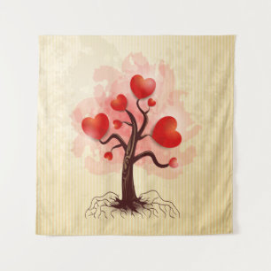 Herzbaum Wandteppich