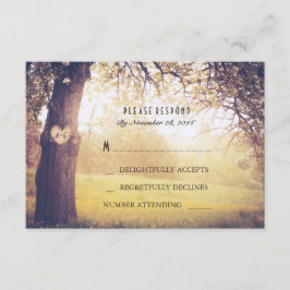 Herzbaum Wedding RSVP Card Karte