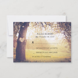 Herzbaum Wedding RSVP Card Karte