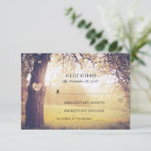 Herzbaum Wedding RSVP Card Karte (Stehend Vorderseite)
