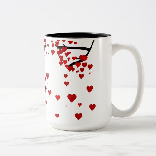 Herzbaum Zweifarbige Tasse (Rechts)