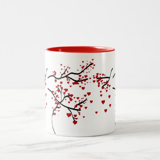 Herzbaum Zweifarbige Tasse (Mittel)