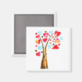 Herzbaumvalentine Aquarellkunst Magnet (Vorderseite/Rückseite)