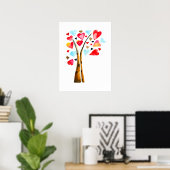Herzbaumvalentine Aquarellkunst Poster (Heimbüro)