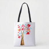 Herzbaumvalentine Aquarellkunst Tasche (Vorderseite)