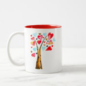 Herzbaumvalentine Aquarellkunst Zweifarbige Tasse (Links)