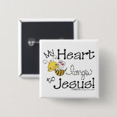 Herzbee sehnt sich nach Jesus Button (Vorne & Hinten)