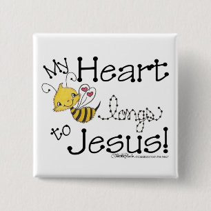 Herzbee sehnt sich nach Jesus Button