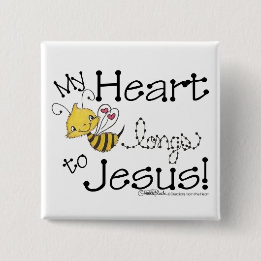Herzbee sehnt sich nach Jesus Button (Vorderseite)