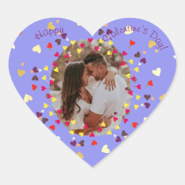 Herzbeschwerden mit Foto Happy Valentine's Day Herz-Aufkleber