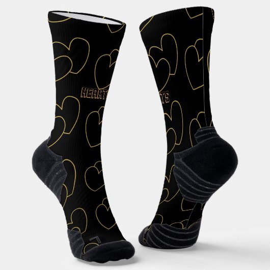 Herzbild mit Herztext gedruckt hübsch schwarz Socken (Gewinkelt)