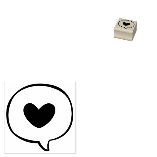 Herzblase Gummistempel (Stempel)
