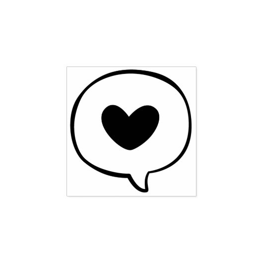 Herzblase Gummistempel (Prägung)