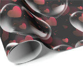 Herzblase mit Herz auf schwarz Geschenkpapier (Rolleneckpunkt)