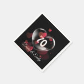 Herzblase zum 70. Jubiläum mit roten Herzen Serviette (Ecke)