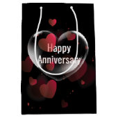 Herzblase zum Jubiläum mit roten Herzen Mittlere Geschenktüte (Vorderseite)